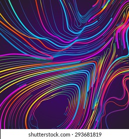 Moving colorful lines of abstract background