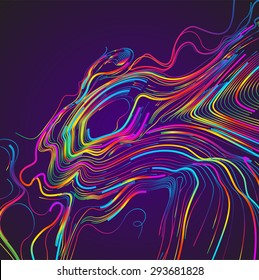 Moving Colorful Lines Of Abstract Background