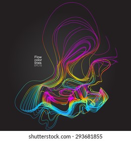 Moving colorful lines of abstract background