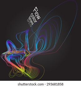 Moving colorful lines of abstract background