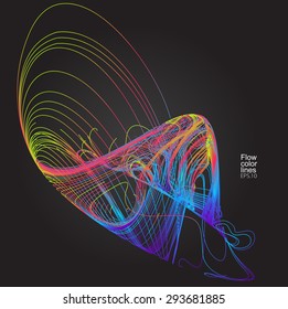 Moving colorful lines of abstract background