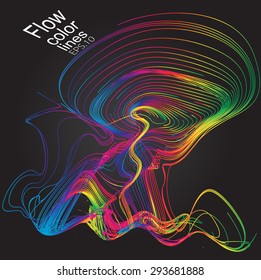 Moving colorful lines of abstract background