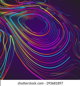 Moving colorful lines of abstract background