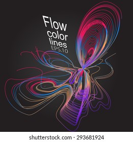 Moving colorful lines of abstract background