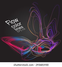 Moving colorful lines of abstract background