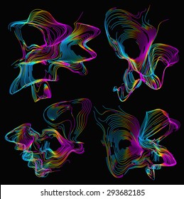 Moving colorful lines of abstract background