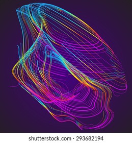 Moving colorful lines of abstract background