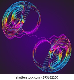 Moving colorful lines of abstract background