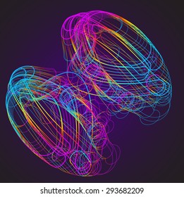 Moving colorful lines of abstract background