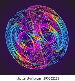 Moving colorful lines of abstract background