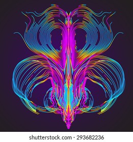 Moving colorful lines of abstract background