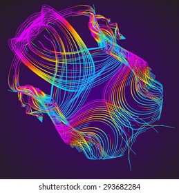 Moving colorful lines of abstract background