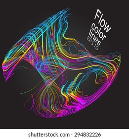 Moving colorful lines of abstract background