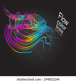 Moving colorful lines of abstract background