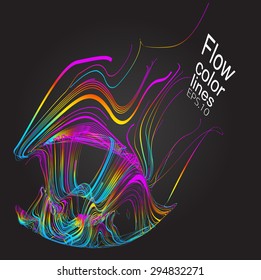 Moving colorful lines of abstract background