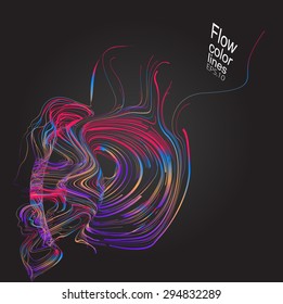 Moving colorful lines of abstract background
