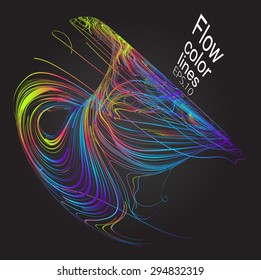 Moving colorful lines of abstract background