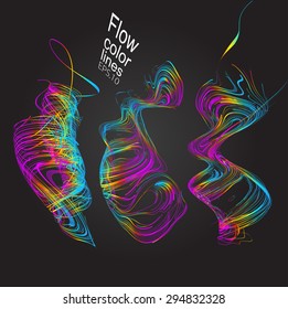 Moving colorful lines of abstract background