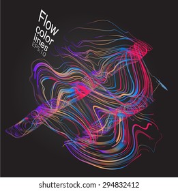 Moving colorful lines of abstract background