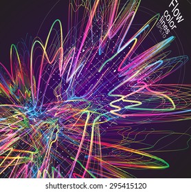 Moving colorful lines of abstract background