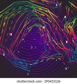Moving colorful lines of abstract background