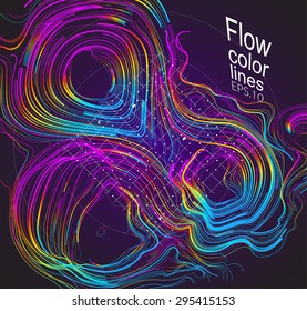 Moving colorful lines of abstract background