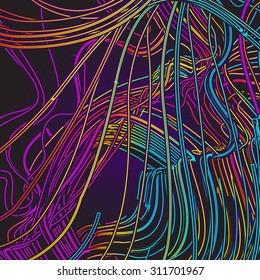 Trasladando líneas coloridas de fondo abstracto