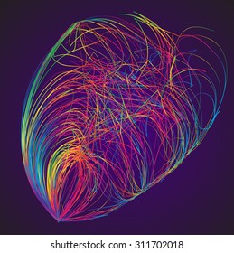 Moving colorful lines of abstract background