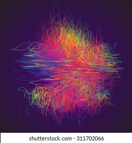 Moving colorful lines of abstract background