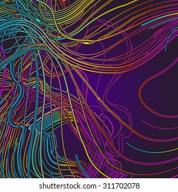 Moving colorful lines of abstract background