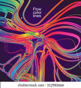 Moving colorful lines of abstract background