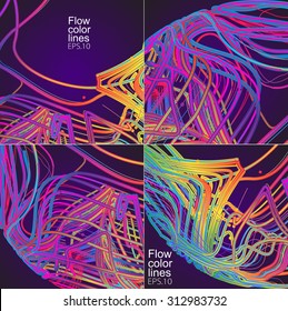 Moving colorful lines of abstract background