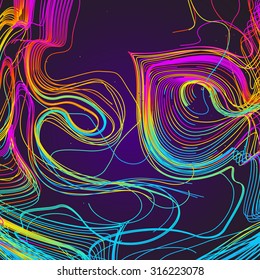 Moving colorful lines of abstract background