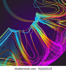 Bewegende bunte Linien abstrakten Hintergrund