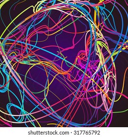 Moving colorful lines of abstract background