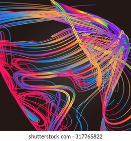 Moving colorful lines of abstract background