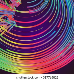 Moving colorful lines of abstract background
