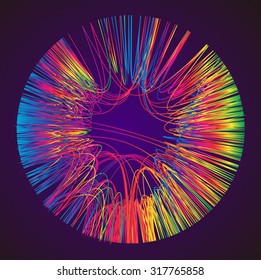 Moving colorful lines of abstract background