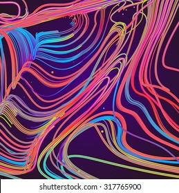 Movendo linhas coloridas do plano de fundo abstrato