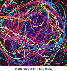 Moving colorful lines of abstract background