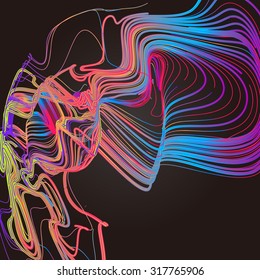 Moving colorful lines of abstract background