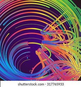 Moving colorful lines of abstract background