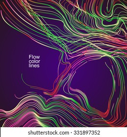Moving colorful lines of abstract background