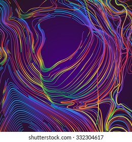 Moving colorful lines of abstract background