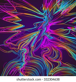 Movendo linhas coloridas do plano de fundo abstrato