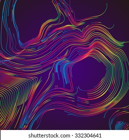 Moving colorful lines of abstract background