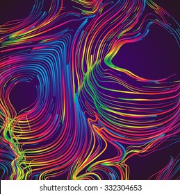 Moving colorful lines of abstract background