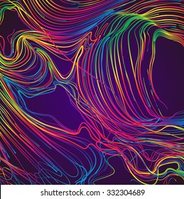 Moving colorful lines of abstract background