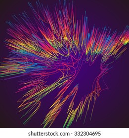 Moving colorful lines of abstract background