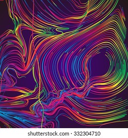 Moving colorful lines of abstract background